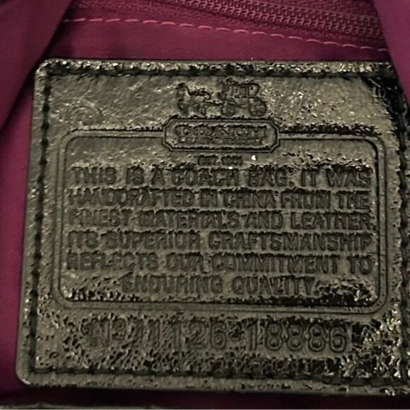 Coach Black Madison Signature Pleated Hobo Handbag - Picture 6 of 6